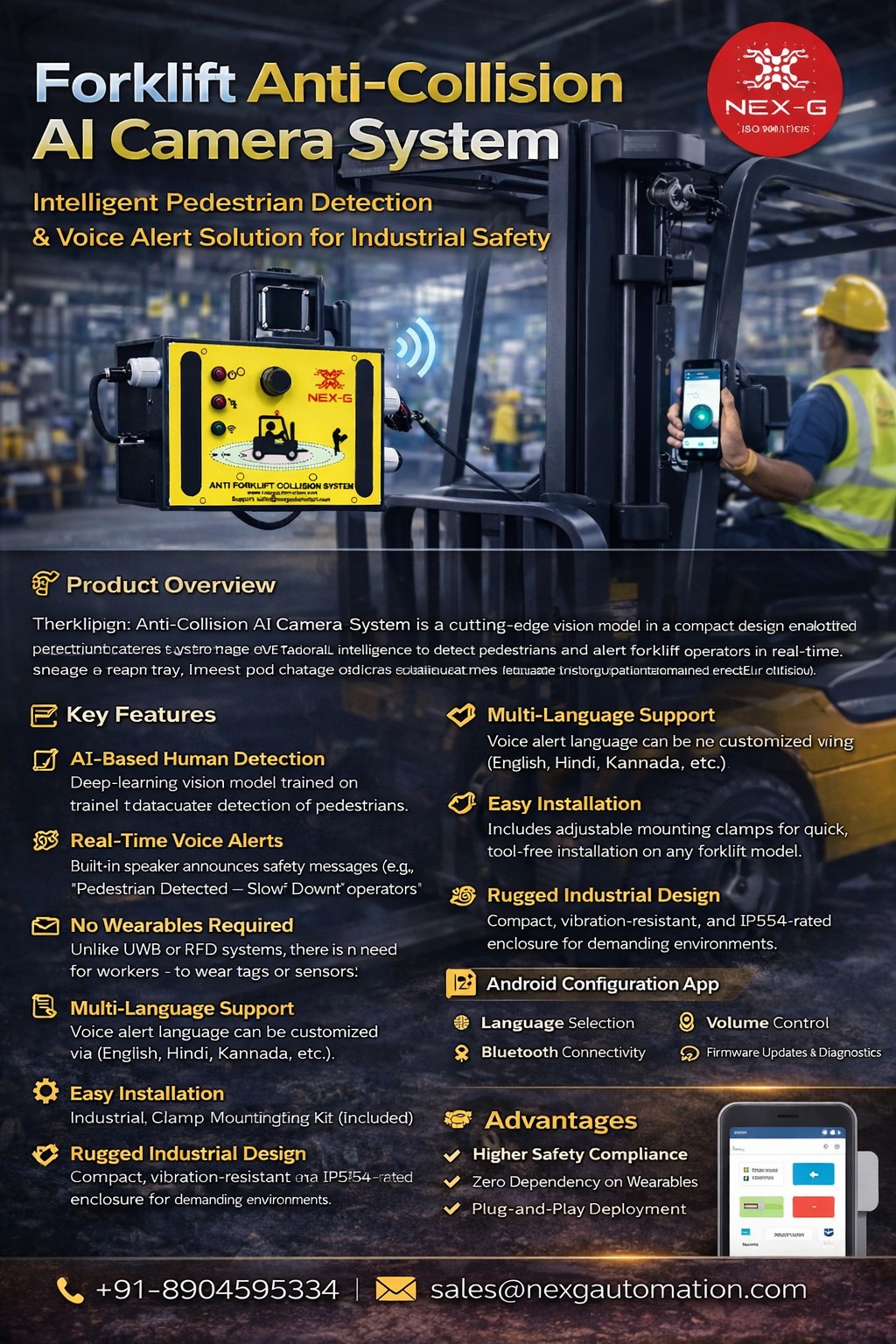 Forklift Anti-Collision AI Camera System